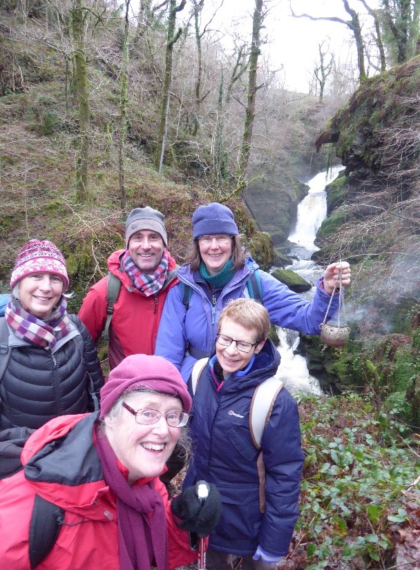 Buddhist pilgrimage to Huw Llwyd's Pulpit